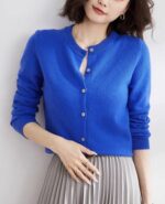 NARI New Style Fashion Cashmere Cardigan Sweater Women's Soft Crew Neck Cashmere Sweater Pullover Manufacture - Image 3