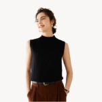 NARI Women Cashmere Turtle Neck Sleeveless Sweater Pullover Summer Luxury Tank Top From Inner Mongolia Erdos