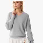 NARI V Neck Cashmere Sweater in Rich Color Palette Soft Luxurious Knit From Inner Mongolia Erdos
