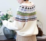 NARI Daily Women's Oversized Crew Neck Fair Isle Wool Knitted Sweater Pullovers Korean Style Long Sleeved Heavy Warm Ski Sweater - Image 2