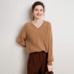 NARI V Neck Cashmere Sweater in Rich Color Palette Soft Luxurious Knit From Inner Mongolia Erdos - Image 3