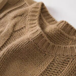 Women's Thick Long Sleeve Korean Crewneck Sweater Autumn Winter Warm Casual Top Fresh Fashion Solid Color Cable Knitted Clothing - Image 3