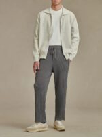 Luxury Classic 100% Cashmere Men's Cardigan Sweaters Business Style Full Zip up Turnover Collar Cashmere Jacket Coat for Winter - Image 2