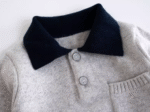 Autumn Winter Kids Boys Sweater 100% Pure Cashmere Men Wool Color Spliced Turn-Down Collar Pullovers Sweater - Image 2