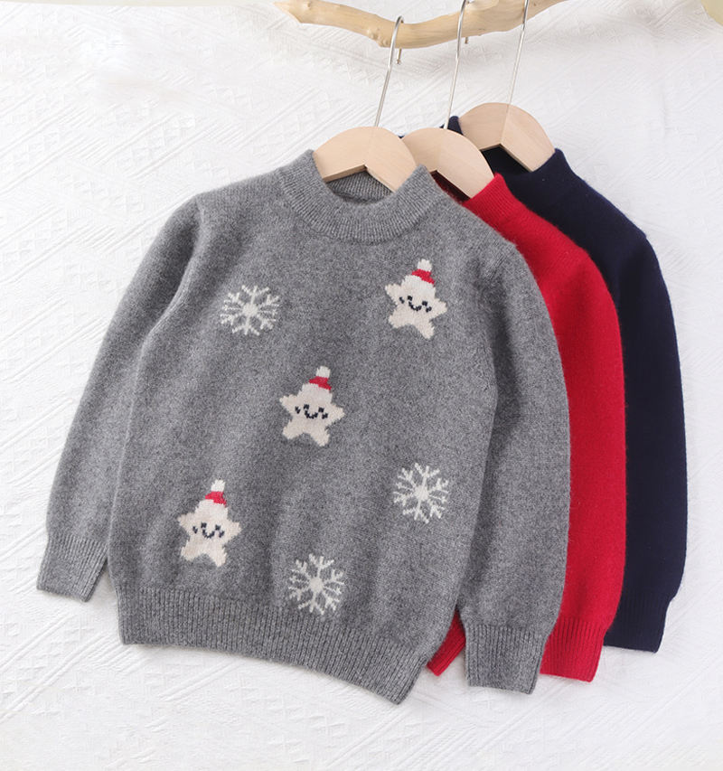H2bffe9c4108e4c4d85dd2dc7f7d74c66M Winter Baby Girl Clothes Boy Cashmere Roll Neck Sweater Kids Christmas Sweaters Cashmere - Image 1