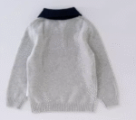 Autumn Winter Kids Boys Sweater 100% Pure Cashmere Men Wool Color Spliced Turn-Down Collar Pullovers Sweater - Image 3