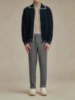 Luxury Classic 100% Cashmere Men's Cardigan Sweaters Business Style Full Zip up Turnover Collar Cashmere Jacket Coat for Winter